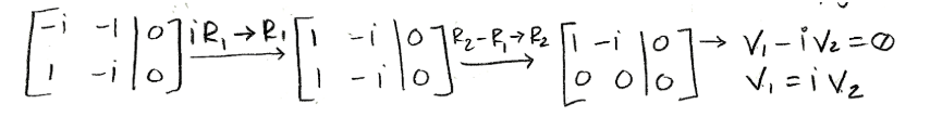 Equation for example 1(d): Solving for the first eigenvector (part 2)